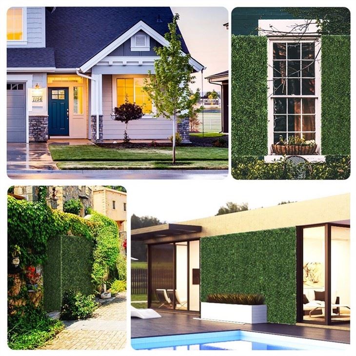 faux boxwood hedge wall